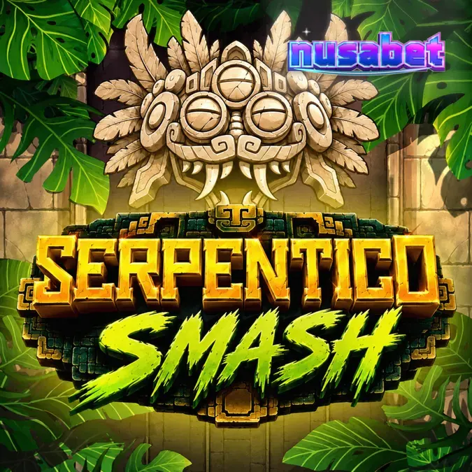 Tampilan visual slot Serpentico Smash dengan latar belakang reruntuhan hutan kuno.